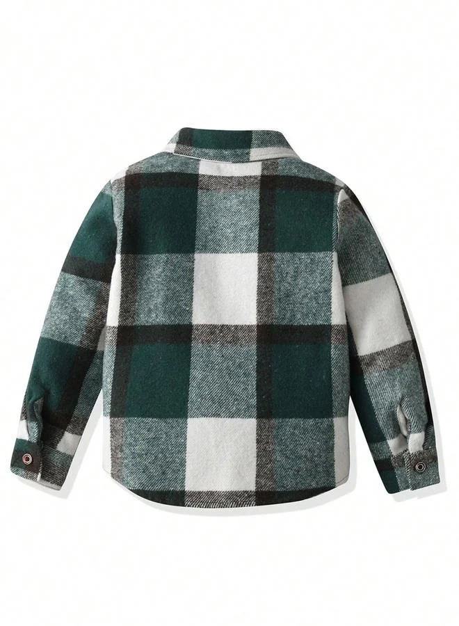 Take Two Take Two Boys Green Checked Button Front Shirt