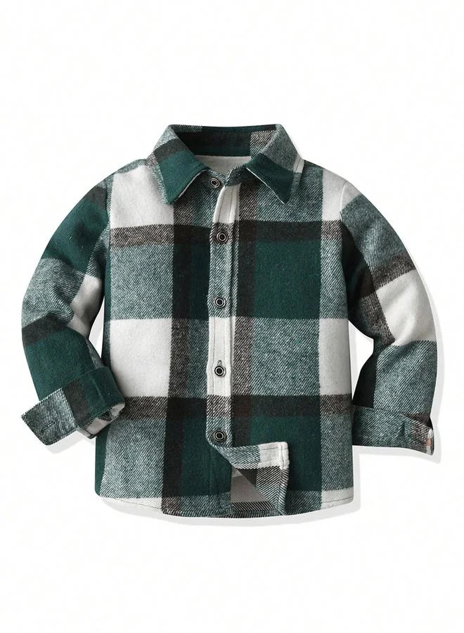 Take Two Take Two Boys Green Checked Button Front Shirt