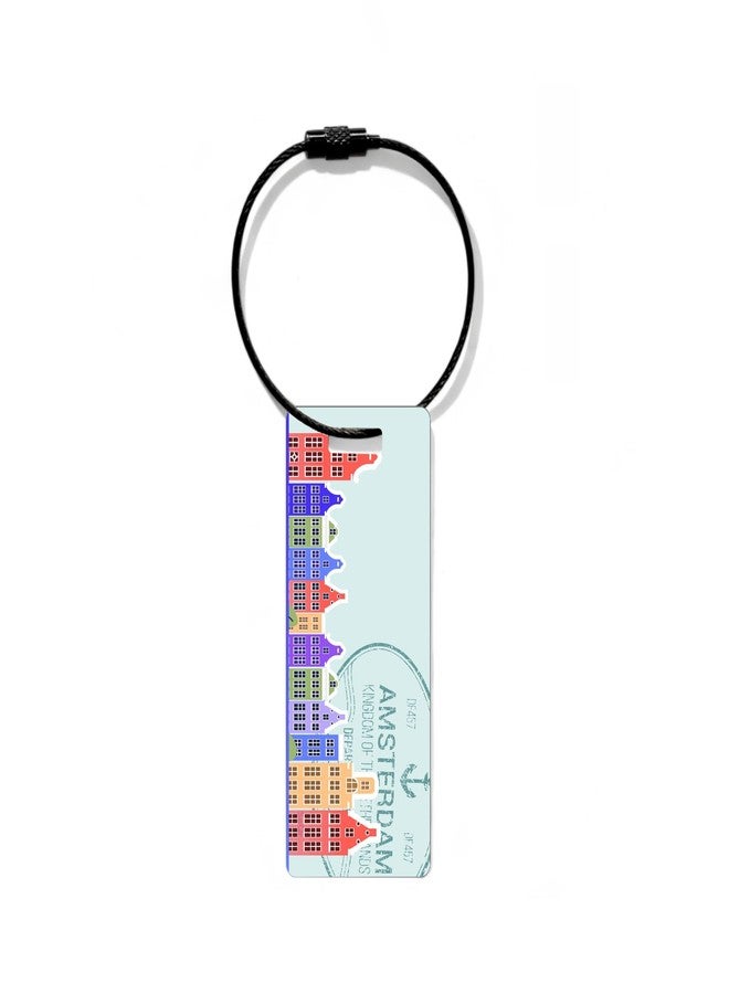 SeQR Smart Lost & Found Luggage Tag - Metal QR Travel ID Tag with Wire Cable for Suitcase, Backpack, Stroller, Golf Bag - Scan & Find Digital Souvenir Tag - Smart Travel Accessory/Amsterdam Souvenir - Image 2