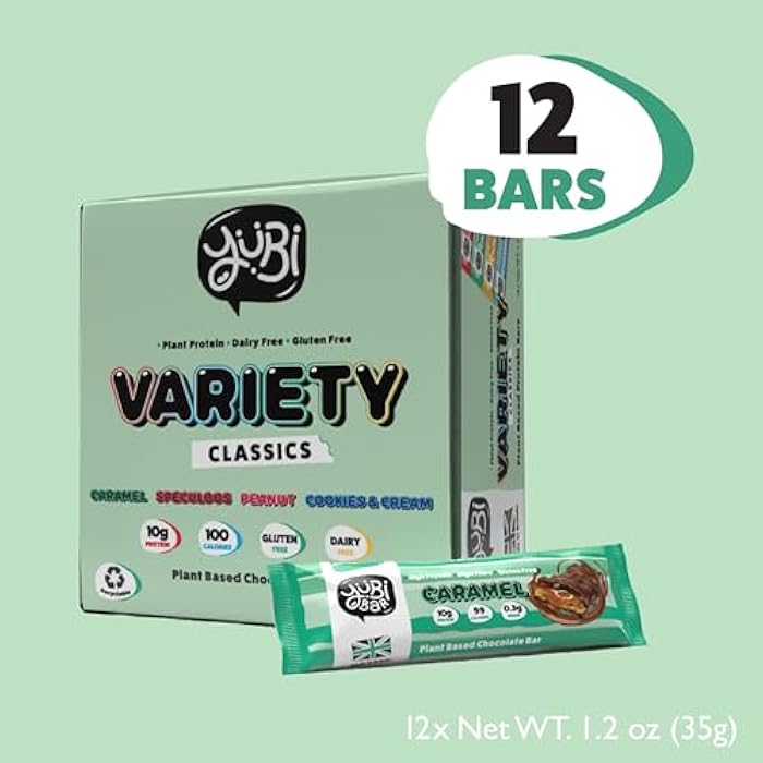 YuBi Bar أشرطة يوبى - أشرطة بروتين - 100 سعرة حرارية، 10 جرام من البروتين، عالية الألياف، منخفضة السكر، خالية من الجلوتين ومنتجات الألبان - وجبات خفيفة صحية/شريط تغذية - أشرطة الشوكولاتة - 14.8 أونصة (12 عبوة، صندوق متنوع) - Image 3