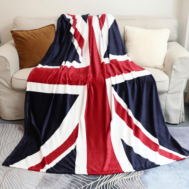 Sviuse British Flag Blanket Super Soft Union Jack Throw Blanket Twin Size 60 80 Blanket for Bed Couch Chair Fall Winter Camping Living Room Office Gift