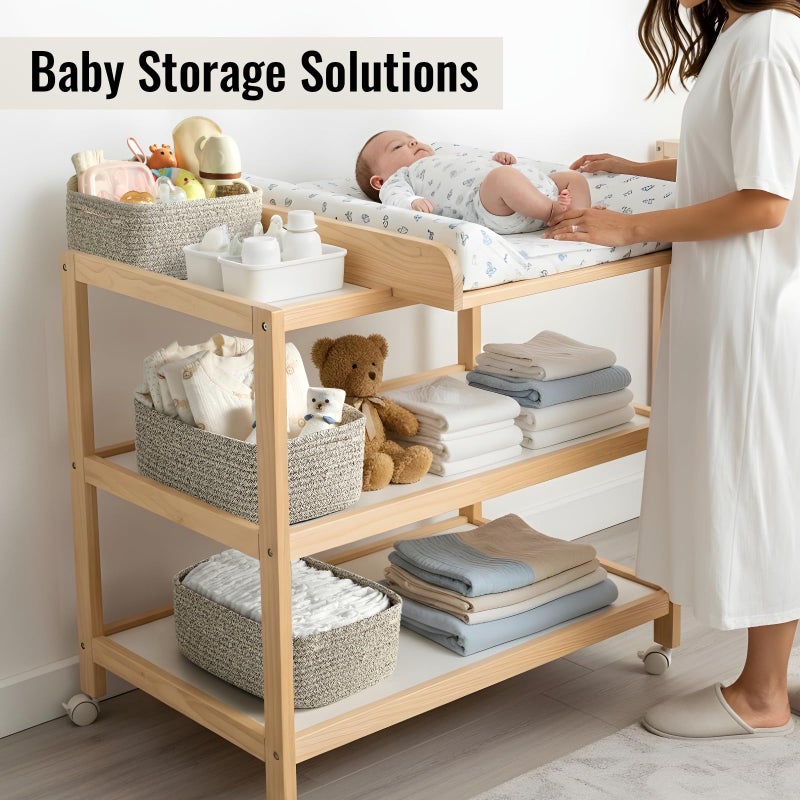 Snuvid 8 Pack Small Storage Baskets for Organizing, Woven Rope Bins for Bathroom, Closet, Shelf Organizer, Cute Cube Decorative Box for Towels, Baby Nursery, Toys, Gift Empty Baskets - 11.5"x7.5"x4.7"-Brown - Image 4