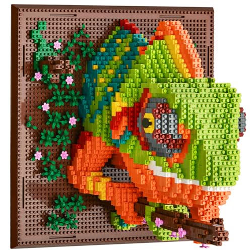 BNG Wall Art Chameleon Building Sets for AdultAnimals Building Blocks for Wall Decor or Table DisplayCreative Toys Gifts for Boys 14Not Compatible with2688 PCS - Image 1