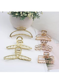 Oasisgalore 3 Pack Large Gold Metal Hair Claw Clips, Non-Slip, Strong Hold for Thick Hair, Women & Girls Hair Accessories  - Image 5