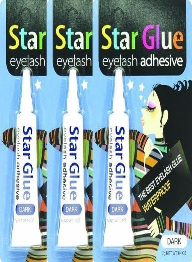Star 3packs of Star Eyelash Glue for Strip Lashes (Dark) 7g (1/4oz) - Image 2