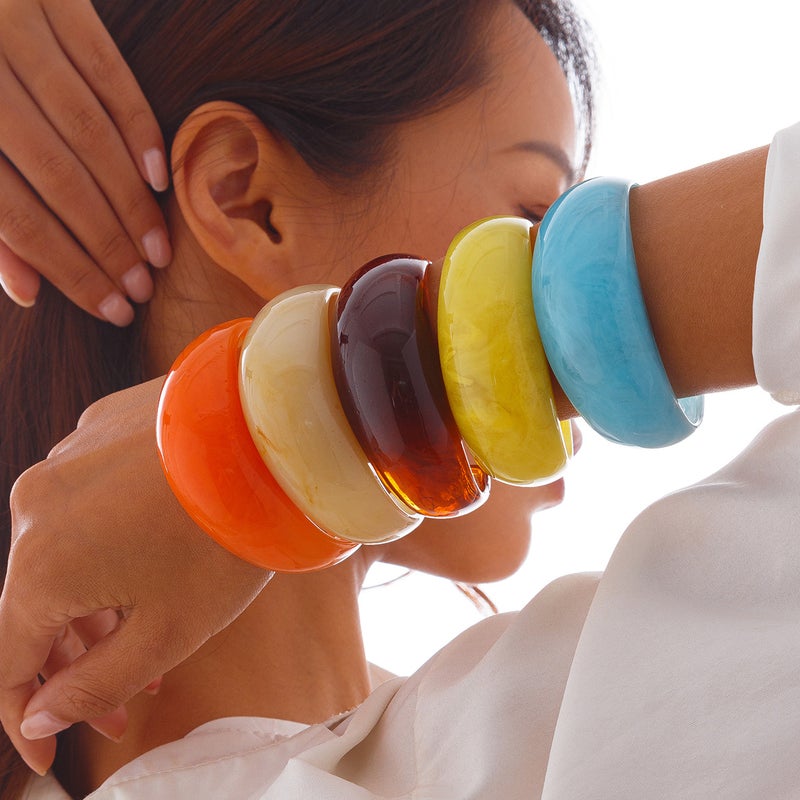 SHIXIN European and American Cross-Border Fashion Bracelets with Colorful Arc Surface Texture - Image 1