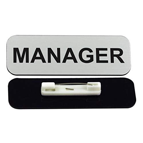 All Quality Badges Manager 1 x 3 Name Tag, Silver (3 Pack) - Image 2