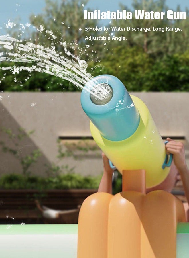 VUCATIN Inflatable Swimming Pool with Water Slide Inflatable Slide Water Pool with Inflatable Water Gun and Awning Inflatable Mega Bouncy Castle Water Park Swim Centre Pools for Backyard Garden Summer Water Party (210X145X56cm) - Image 4