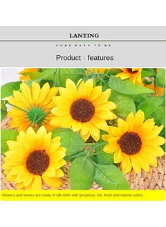 Generic 2-Pieces Artificial flower sunflower rattan vine wall decoration plant yelllow  - Image 4