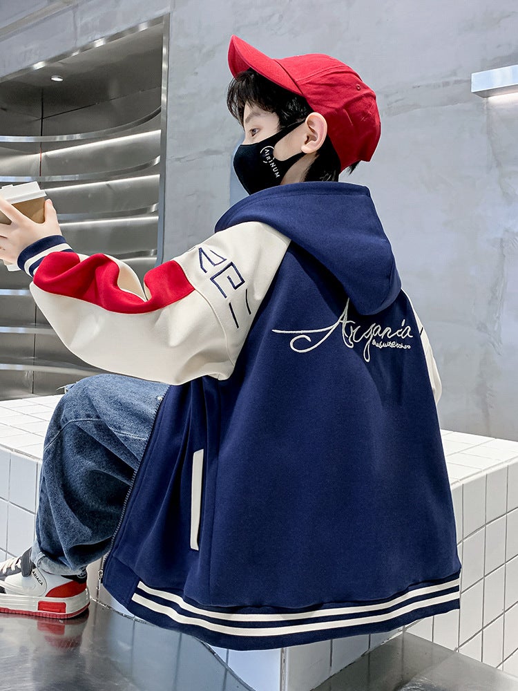 Children'S Clothing Boys' Autum Jackets Medium And Large Kidsren'S Spring And Autum Boys' Sports Autum Baseball Uniforms Hit The Street - Image 2