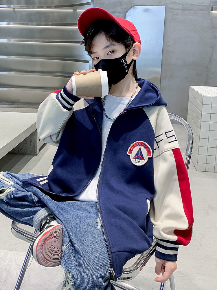 Children'S Clothing Boys' Autum Jackets Medium And Large Kidsren'S Spring And Autum Boys' Sports Autum Baseball Uniforms Hit The Street - Image 4