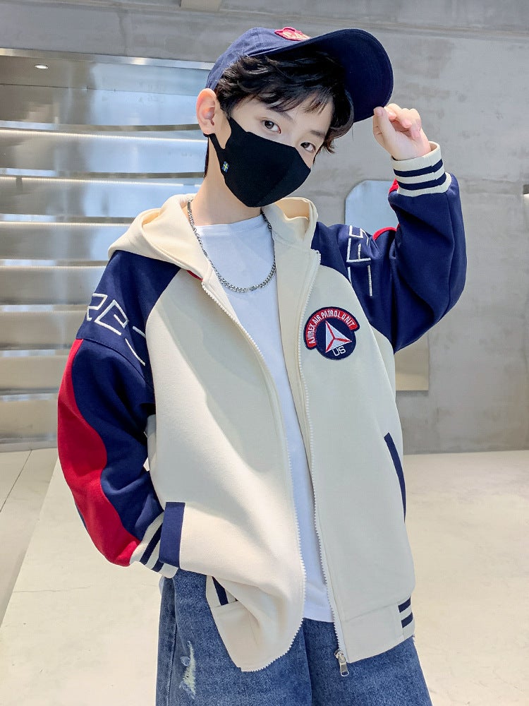 Children'S Clothing Boys' Autum Jackets Medium And Large Kidsren'S Spring And Autum Boys' Sports Autum Baseball Uniforms Hit The Street - Image 3