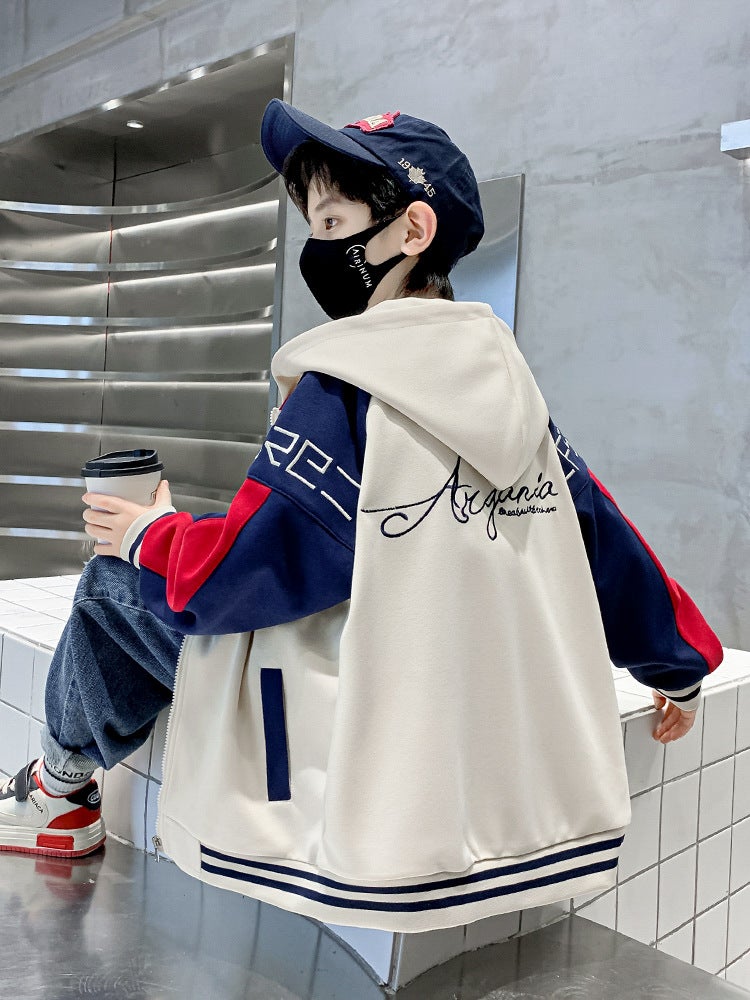 Children'S Clothing Boys' Autum Jackets Medium And Large Kidsren'S Spring And Autum Boys' Sports Autum Baseball Uniforms Hit The Street - Image 5