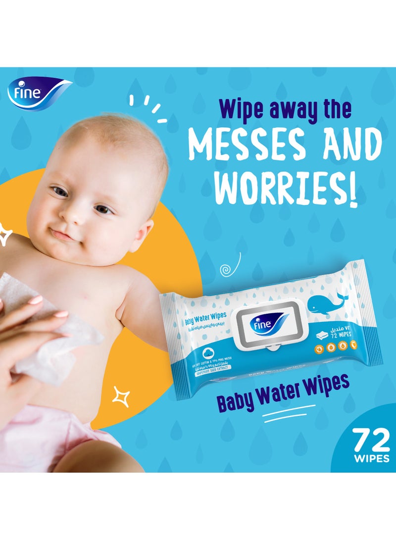 Fine Baby Baby Water Wipes 72 Count Pack of 24 - Image 2