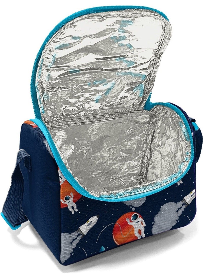 CORAL HIGH Navy Blue Astronaut Patterned Boy Thermal Insulated Lunch Bag and Pencil Case Set  - Image 3