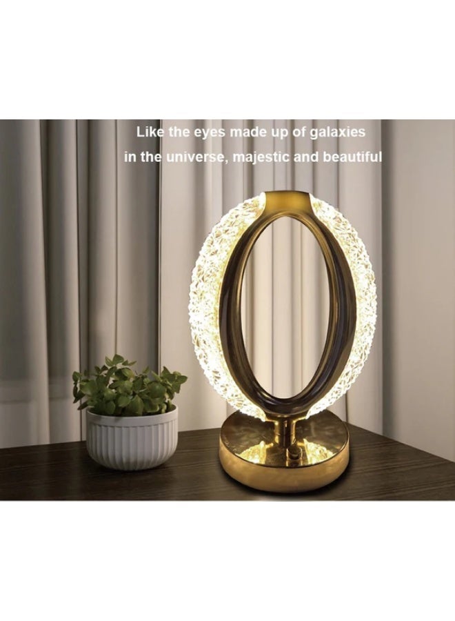 كروني مصباح كروني ثلاثي الألوان يعمل باللمس مع خاصية الشحن على شكل نجمة، مصباح مكتب كريستالي فاخر حديث لغرفة النوم، ضوء ليلي محمول - Image 2