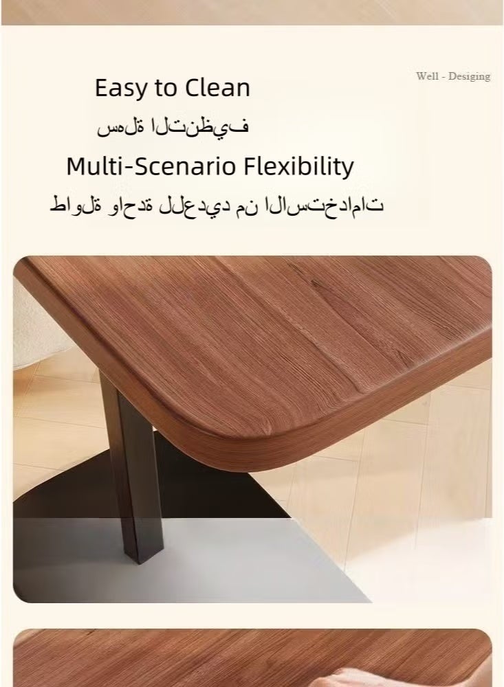 ULHYC Height-Adjustable Flip Coffee Table | Manual Lift Coffee Table (48-80cm) | Nordic-Style Sofa/Bedside Table | Brown - Image 5