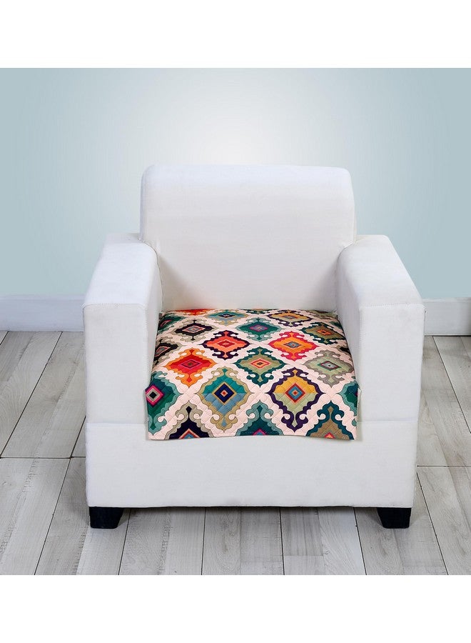 FABANE Velvet Printed Sofa Seat Cover For 5 Seater With Heavy Antiskid Backing & Washable Sofa Seat Runner For Couch - (27 X 24 Inches - 2 Pieces, 27 X 72 Inches - 1 Piece) Multicolor - Image 4