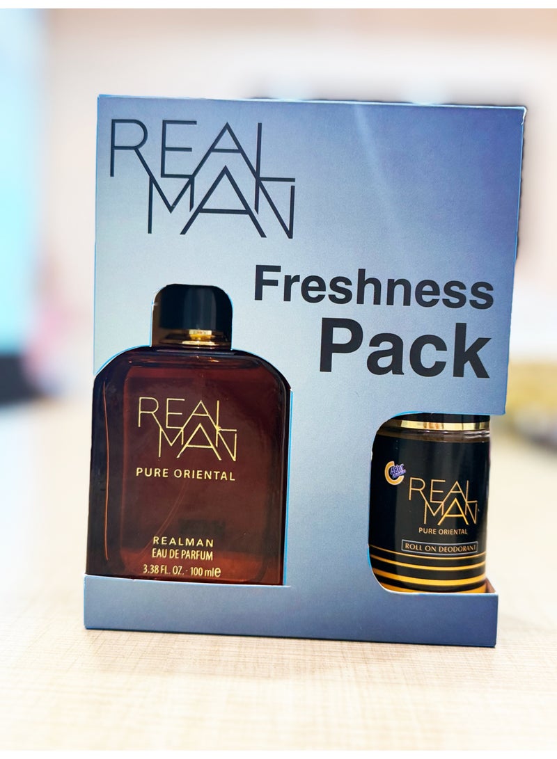 Realman Freshness Pack - EDP 100 ml  + Roll on 50ml - Pure Oriental - Image 1