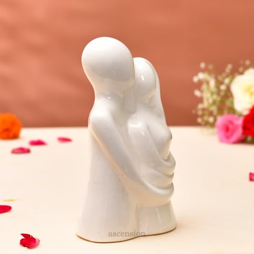ascension Couple Sculptures Beautiful Ceramic Modern Romantic Couple Statue Family Figurine Decorative Showpiece for Valentine Gift Living Room House Warming Anniversary Birthday Office & Home Decor - Image 4