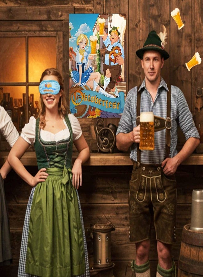 PullCrease Pin The Beer on The Oktoberfest Party Game Poster with 32 Stickers Oktoberfest Decorations Blindfold Game Set Grad Party Supplies Decorations - Image 5