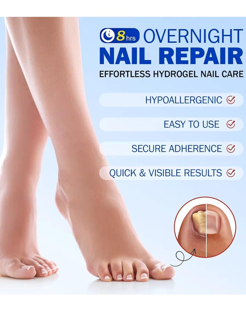Elaimei 21Pcs Fungal Nail Patch Nail Treatment Renews Nails Structure and Improve Discoloration Overnight Nail Repair Patch for Nail Fungus Damage 8Hrs Nighttime Renewal Fungal Nail Patches - Image 3