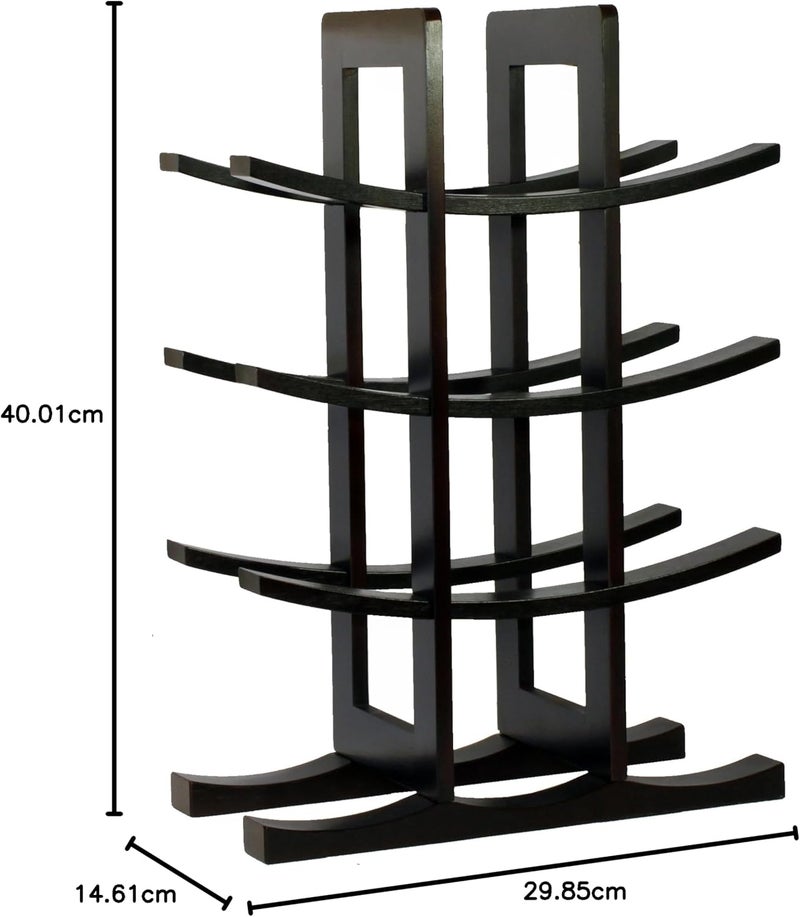 Oceanstar Large 12-Bottle Bamboo Wine Rack in Dark Espresso - Image 5