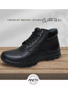 Meto Meto Men's Luxury Genuine Leather Lace Up Mid Height Formal Shoes  - Image 1