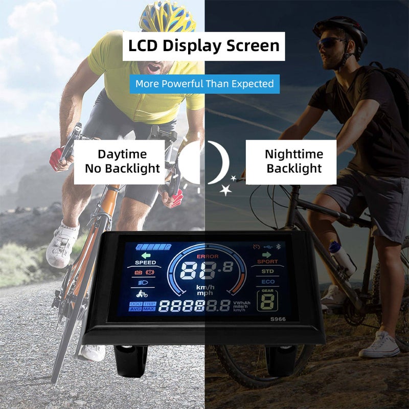 24-72V Ebike LCD Display 5Pins LCD-S966 Smart Color Screen Waterproof Mountain Bike Control Panel Used For No. 2 Protocol Controller Normal Connector - Image 2