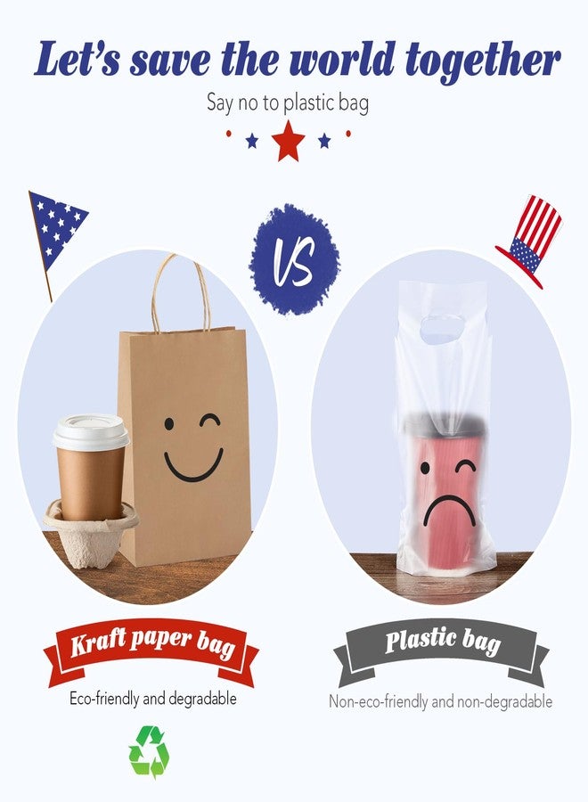 GSSUSA Gift Paper Bags Brown 20 Pack 8X4.25X10.5 Small Shopping Kraft Bags with Handles Reusable for Business,Grocery,Birthday,Wedding,Kids Party,Favors - Image 4