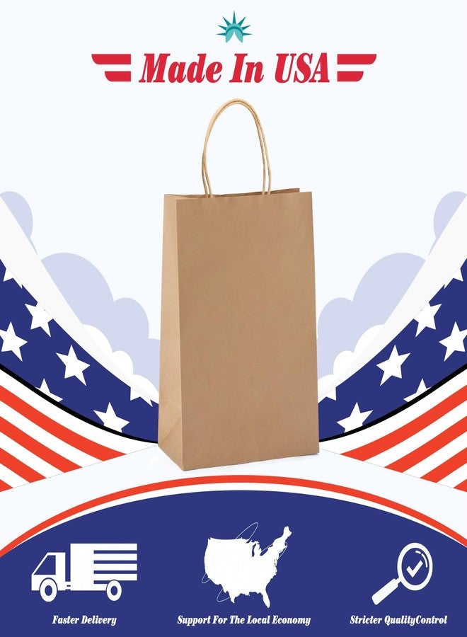 GSSUSA Gift Paper Bags Brown 20 Pack 8X4.25X10.5 Small Shopping Kraft Bags with Handles Reusable for Business,Grocery,Birthday,Wedding,Kids Party,Favors - Image 5