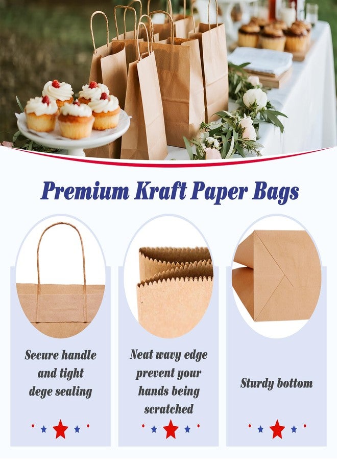 GSSUSA Gift Paper Bags Brown 20 Pack 8X4.25X10.5 Small Shopping Kraft Bags with Handles Reusable for Business,Grocery,Birthday,Wedding,Kids Party,Favors - Image 3