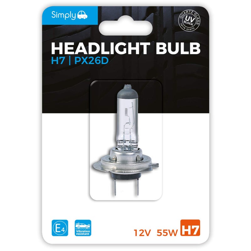 Simply S499BL H7 Car Headlight Bulb - 12V, 55W, Complies with ECE R-37, UV Filter, Suitable for all Headlights, Maximum Visibility (BLISTER PACK) - Image 1