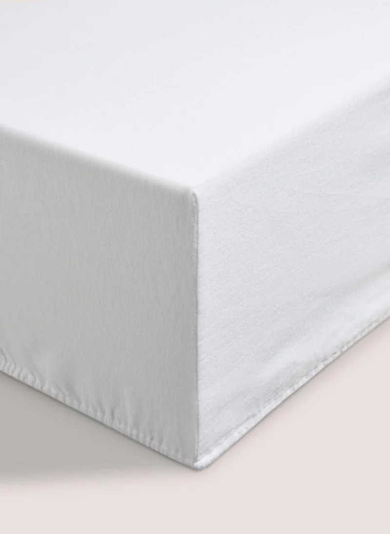 ماتلان White Brushed Fitted Sheet
