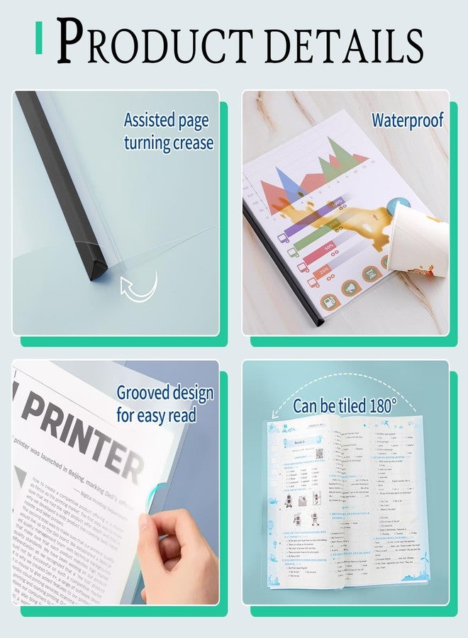 Coidea 42 Pack Report Covers, COIDEA Report Covers with Sliding Bar, Presentation Folders for A4 and Letter Size Paper, Clear Report Covers Binder Bulk for School Business, 70 Sheet Capacity - Image 5