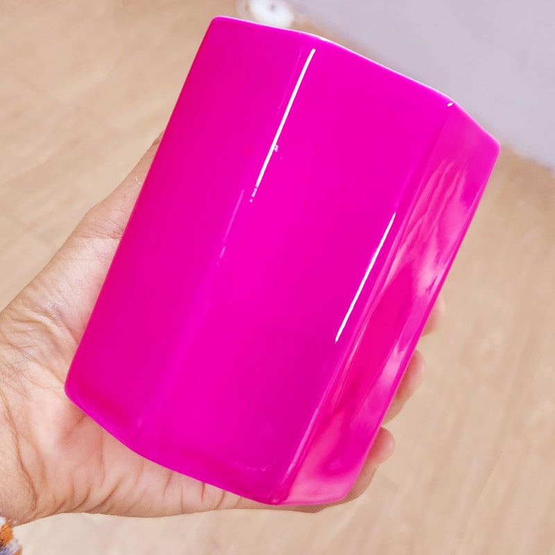 LEAZUL Pen Holder, Makeup Brush Holder Ceramic Shiny Gold Spring Floral Pattern Pencil Cup for Girls Kids Women Durable Stand Desk Organizer Storage Gift for Office, Classroom, Home (Hot Pink) - Image 5