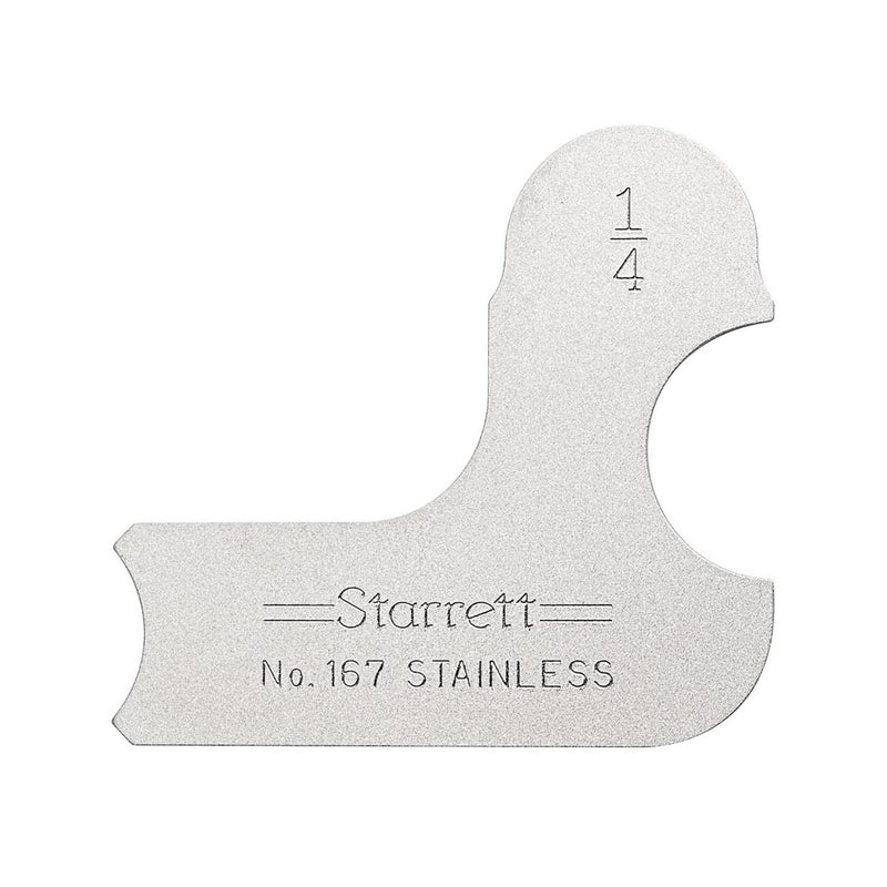Individual Radius Gage for Both Convex and Concave Radii - Ideal for Carpenters and Constructions - Stainless Steel, 1/4" Radius Gage, Inch Reading - 167-1/4