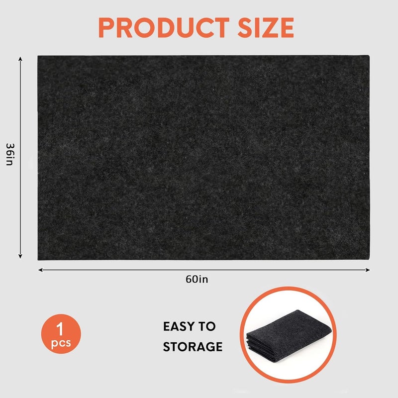 JERIA Black Reusable Rubber Mat Garage Mat (36" x 60" (1Pack)) - Image 2