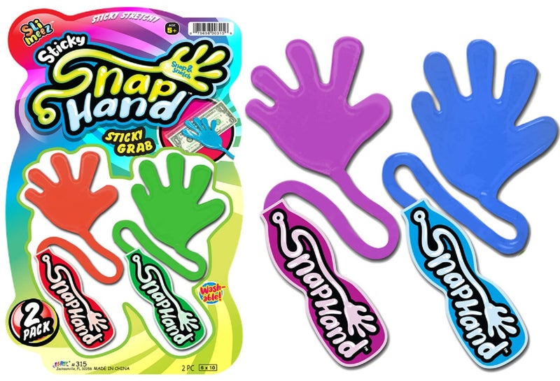JARU Super Stretchy Sticky Hand Fidget Toy 1 Pack 2 Sticky Hands Sticky Slap Hand for Kids Adults Bulk Party Favors Goodie Bag Birthday Gifts Easter Basket Stuffers Classroom Prizes 3151 - Image 2