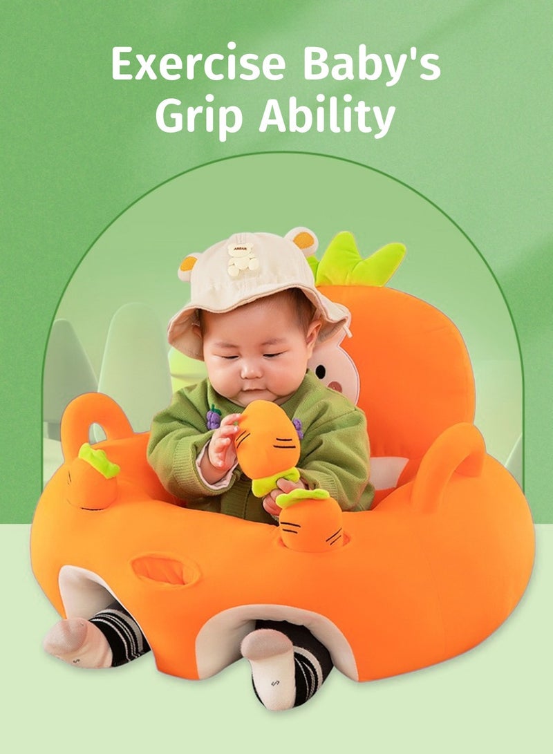 Moovant كرسي تعلم الجلوس للأطفال الرضع مضاد للسقوط، وسادة ناعمة للاحتضان، مقاعد أرضية للأطفال الرضع غير قابلة للانزلاق، كرسي تعلم على شكل لطيف، أريكة محمولة للأطفال حديثي الولادة، هدية مثالية للأطفال الصغار - Image 4