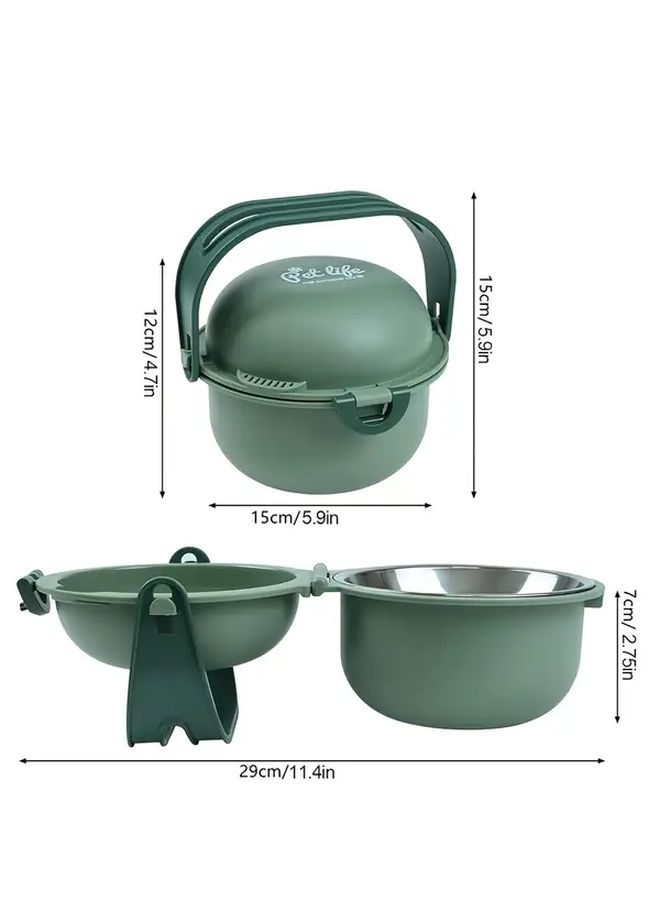 Portable Foldable Pet Travel Bowl Apricot Stainless Steel Water Bowl Durable PP Outdoor Feeding Dish For Dogs Cats - Image 3