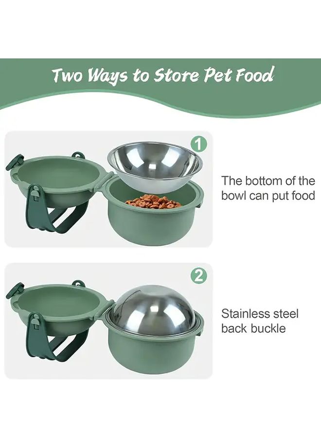 Portable Foldable Pet Travel Bowl Apricot Stainless Steel Water Bowl Durable PP Outdoor Feeding Dish For Dogs Cats - Image 4