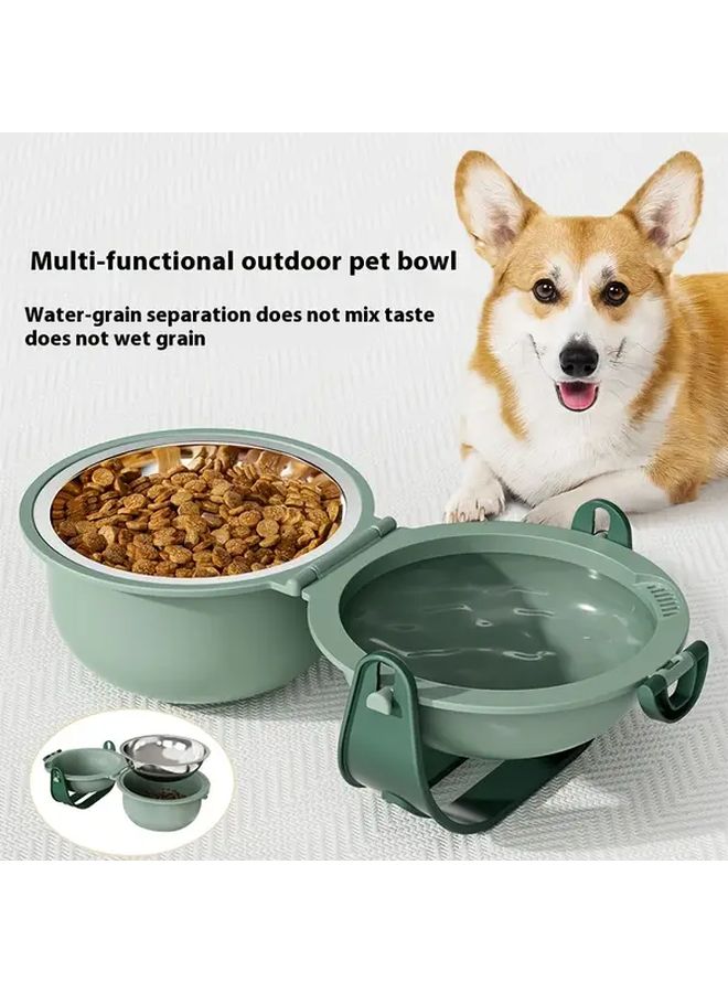 Portable Foldable Pet Travel Bowl Apricot Stainless Steel Water Bowl Durable PP Outdoor Feeding Dish For Dogs Cats - Image 5