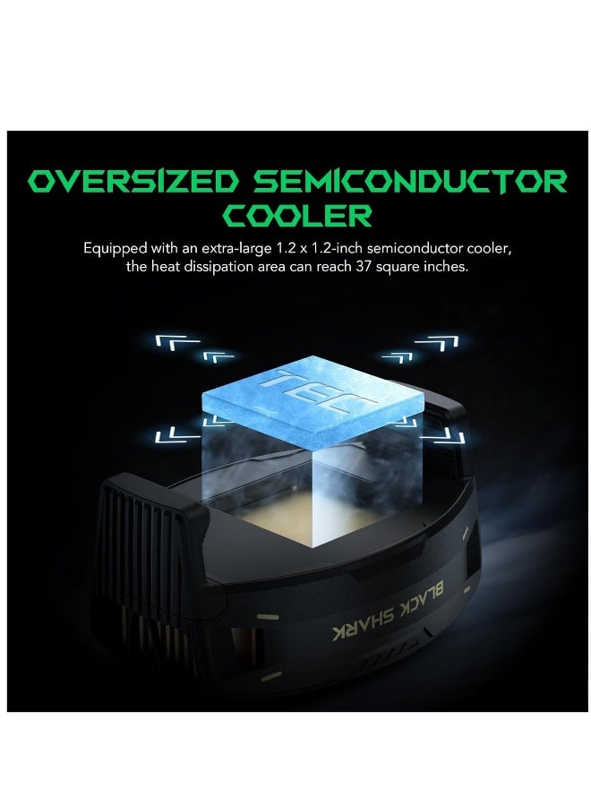 بلاك شارك مُبرد الهاتف للألعاب FunCooler 4 مروحة تبريد للهاتف المحمول خفيفة الوزن وهادئة مع إضاءة RGB مُذيب حرارة للهاتف بمقاس 2.67-3.45 بوصة، مسمار ثابت لبث مباشر على الهواتف الآيفون وأندرويد - Image 3