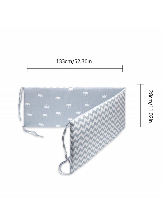 GGEROU Baby Crib Bumper Infant Bed Soft Cotton Pad Cot Protector Newborn Room Nursery Bedding Decor 130*30cm - Image 2