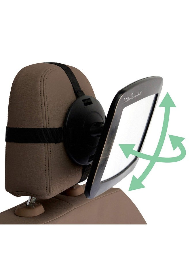 Little Chicks Adjustable Wide Angle Backseat Car Mirror - Baby Carseat Mirror for Rear Facing Car Seat - 360 Swivel Crystal Clear Optimal View - Easy Monitoring for Newborns, Infants and Toddlers - Image 2