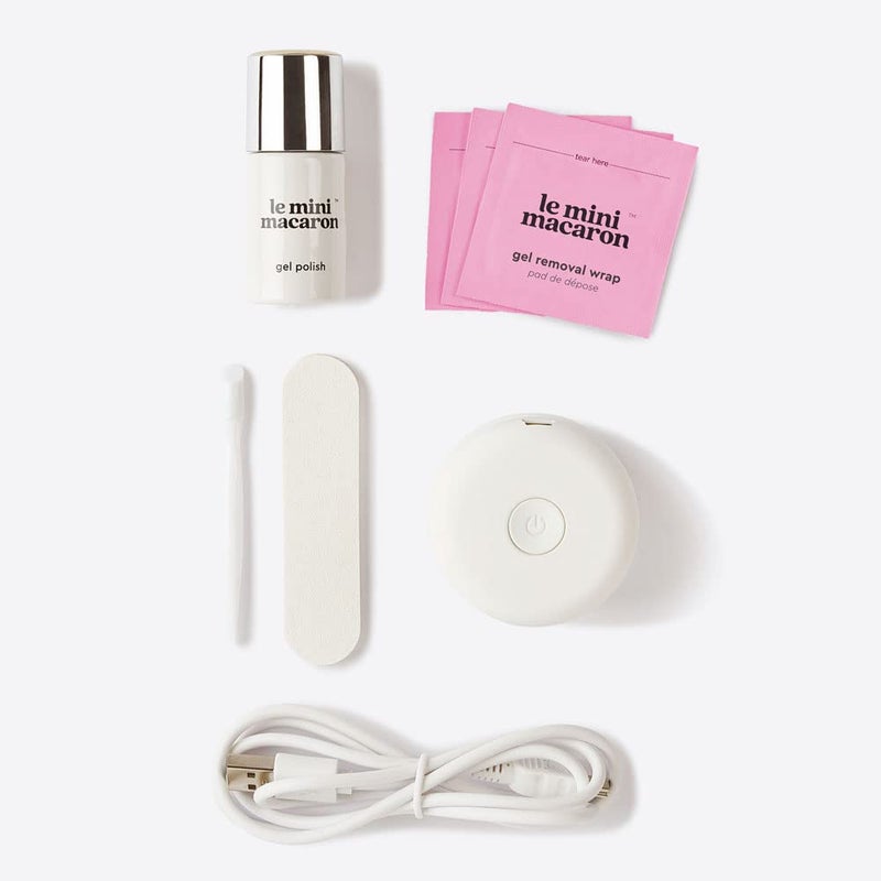 le mini macaron DIY Gel Manicure Kit | Gel Nail Polish Kit w/LED Nail Dryer Lamp, 1 Gel Polish, Cuticle Stick, Nail File, & Remover Wraps, Milkshake - Image 2