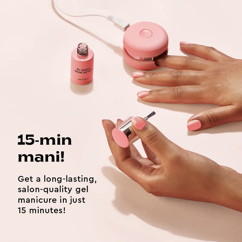 le mini macaron DIY Gel Manicure Kit | Gel Nail Polish Kit w/LED Nail Dryer Lamp, 1 Gel Polish, Cuticle Stick, Nail File, & Remover Wraps, Milkshake - Image 5