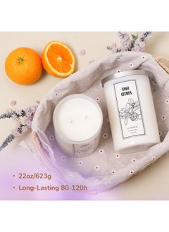Goodpick Goodpick Sage Citrus Scented Candles, Soy Candle 22 oz, Candles for Home Scented, Aromatherapy Candle, Large Candle with 2 Wicks, Gifts for Women, Her, Mom, Birthday Gifts, Burn Time 80-120h  - Image 3