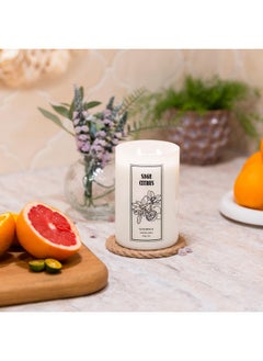 Goodpick Goodpick Sage Citrus Scented Candles, Soy Candle 22 oz, Candles for Home Scented, Aromatherapy Candle, Large Candle with 2 Wicks, Gifts for Women, Her, Mom, Birthday Gifts, Burn Time 80-120h  - Image 2